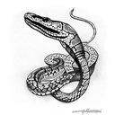 self eating snake tattoo design idea