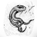 self eating snake tattoo design idea
