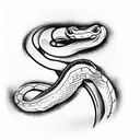 self eating snake tattoo design idea