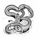 self eating snake tattoo design idea