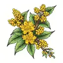 wattle flowers tattoo design idea