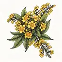 wattle flowers tattoo design idea