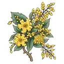 wattle flowers tattoo design idea