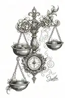 weight scale tattoo design idea