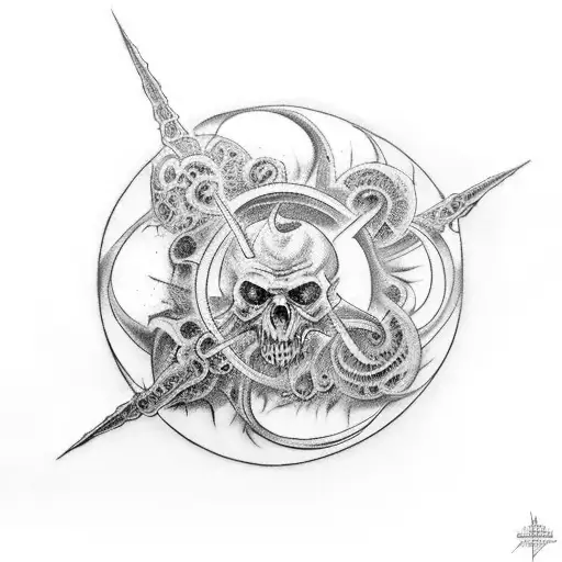tattoo representing the 9 circles of hell from Dante's inferno tattoo design idea