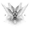 doves flying to sky tattoo design idea
