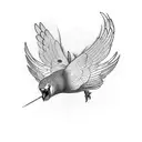 doves flying to sky tattoo design idea