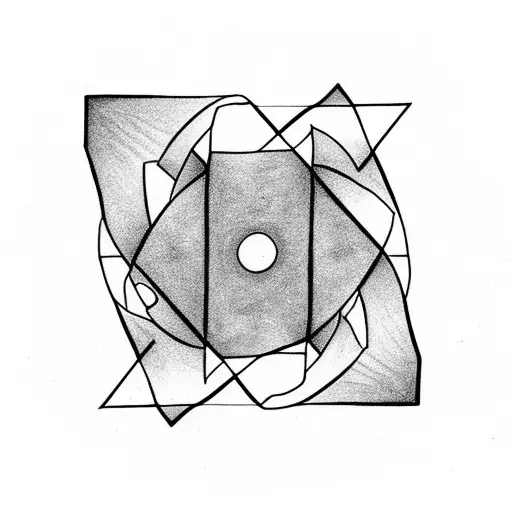 The number 9 is square with nine corners, voluminous with shadows and a background tattoo design idea