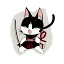 Samurai cat tattoo design idea