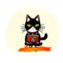 Samurai cat tattoo design idea