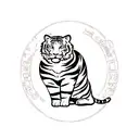 Three animals tattoo design Tiger: Located in the center of the design, assumes a protective and warm posture, possibly  tattoo design idea