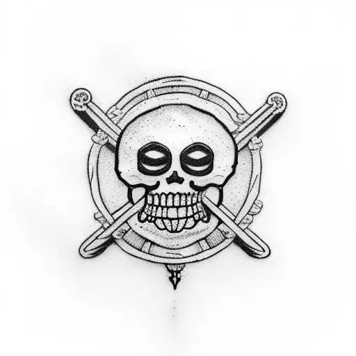 A minimalist tattoo of the Straw Hat Pirates' Jolly Roger symbol tattoo design idea