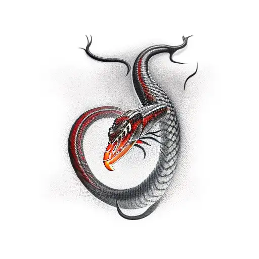 3d red cobra tattoo design idea