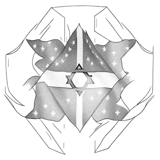 flag of Israel  tattoo design idea