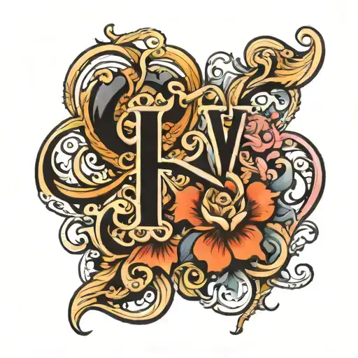 letters: a b v shaped tattoo design idea