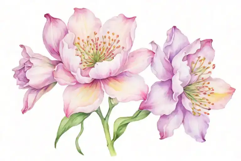April, June, July birth flowers symbolizing tattoo design idea