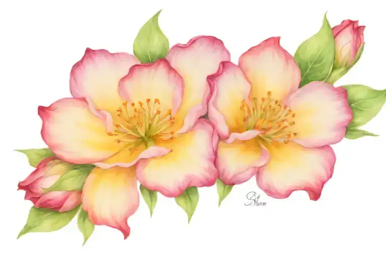 April, June, and July birth flowers tattoo design idea