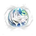 the four elements fire, air, water, and earth spriling inwards tattoo design idea