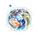 the 4 elements fire air water and earth spriling inwards tattoo design idea