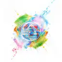 the 4 elements fire air water and earth spriling inwards tattoo design idea