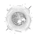 the four elements fire, air, water, and earth spriling inwards tattoo design idea