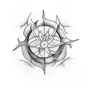 the four elements fire, air, water, and earth spriling inwards tattoo design idea