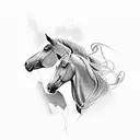 a horse inside a trophy tattoo design idea