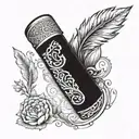Incorporate elements of your favorite clothing brand logo into a unique knife design tattoo design idea