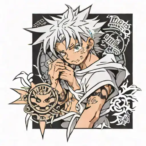 killua anime money cruelty tattoo design idea