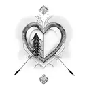 dagger through a love heart tattoo design idea