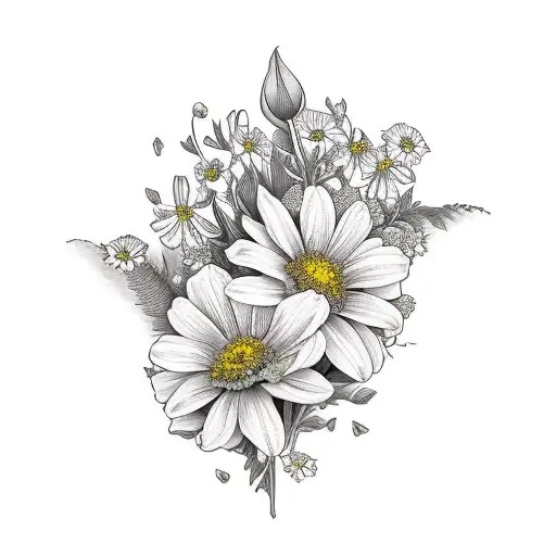 Flowers wrapped around a sign that says Four Mile Creek tattoo design idea