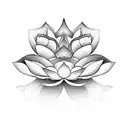 An elegant lotus flower with Chinese calligraphy characters flowing through its petals, inspired by the beauty of Shanghai's traditional art forms tattoo design idea