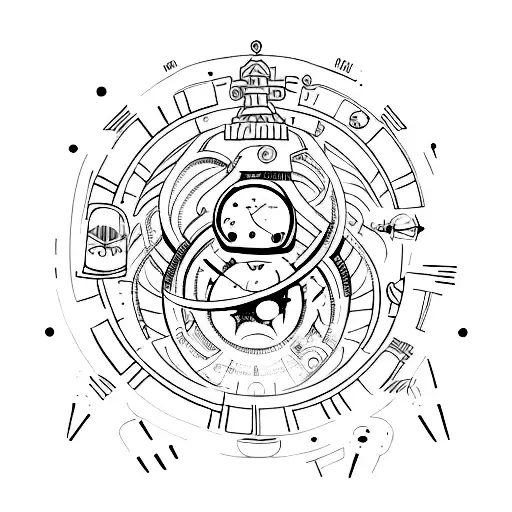 space, time, infinity, perseverance  tattoo design idea