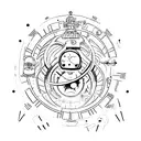 space, time, infinity, perseverance  tattoo design idea