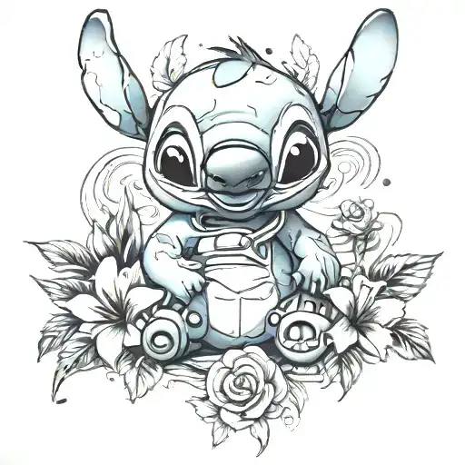 stitch ohana means family tattoo design idea
