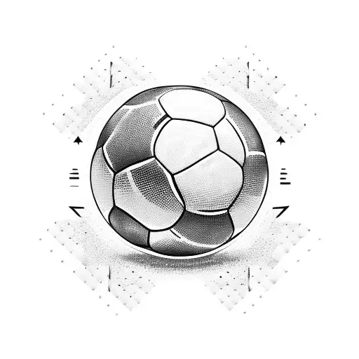 Soccer ball breaking through a calculator tattoo design idea