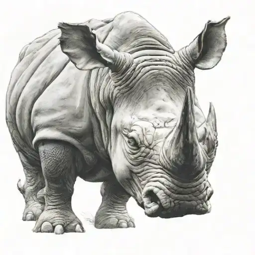 rhino standing strong amidst tattoo design idea