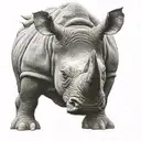 rhino standing strong amidst tattoo design idea