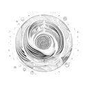 An ocean wave merging with a rainforest waterfall tattoo design idea