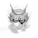 geisha removing kakashi anbu mask tattoo design idea