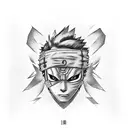 geisha removing kakashi anbu mask tattoo design idea