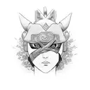 geisha removing kakashi anbu mask tattoo design idea