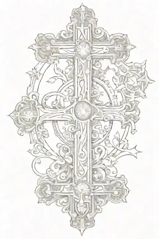 saint peter cross desgin tattoo design idea