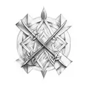 3 crossing swords tattoo design idea