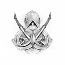 3 crossing swords tattoo design idea