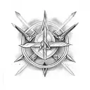 3 crossing swords tattoo design idea