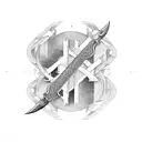 3 swords tattoo design idea