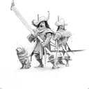 3 musketeers tattoo design idea