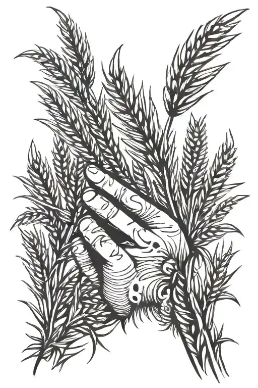 wrist of wheat field tattoo design idea