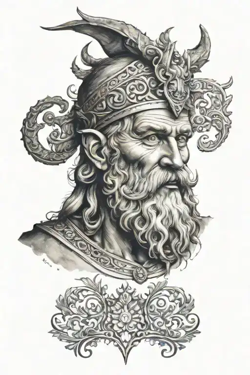 Scandinavian god Veles tattoo design idea